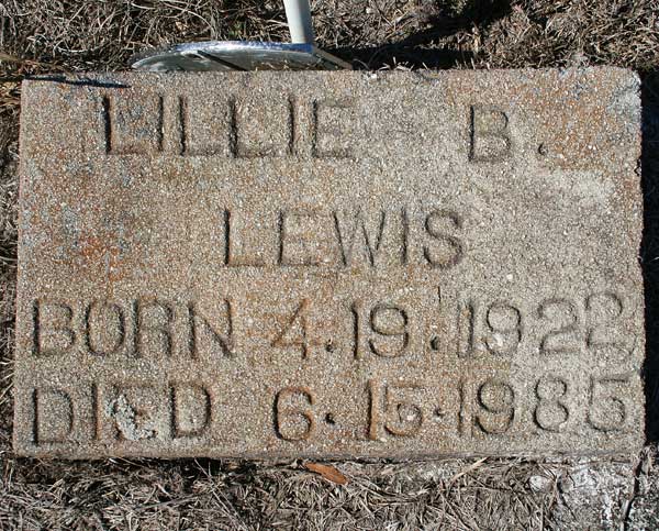 Lillie B. Lewis Gravestone Photo