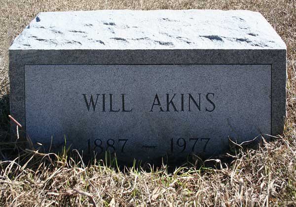 Will Akins Gravestone Photo
