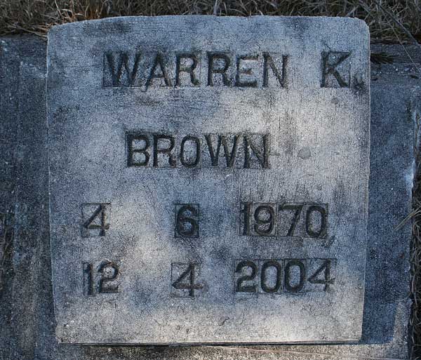 Warren K. Brown Gravestone Photo