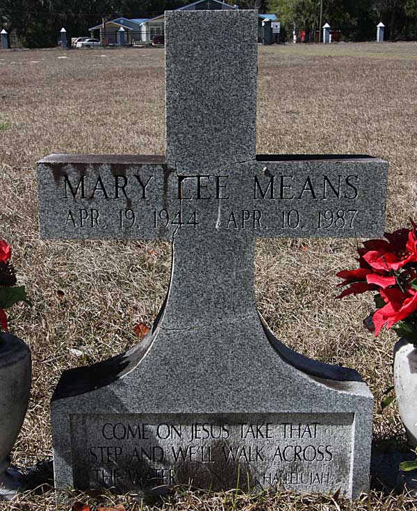 Mary Lee Means Gravestone Photo