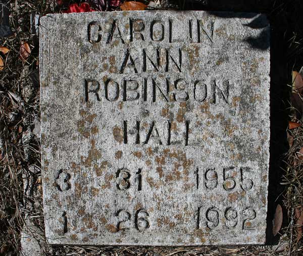 Carolin Ann Robinson Hall Gravestone Photo