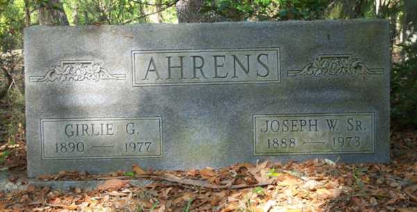 Girlie G. & Joseph W. Sr Ahrens Gravestone Photo