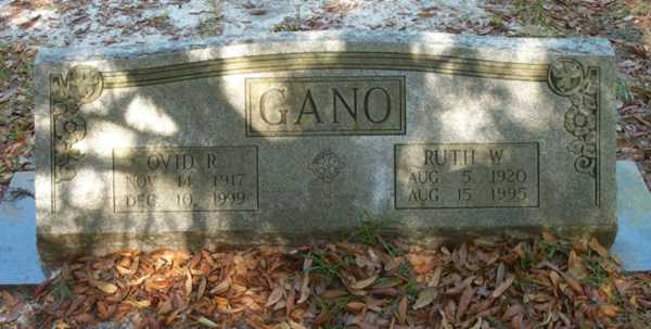 Ovid R. & Ruth W. Gano Gravestone Photo