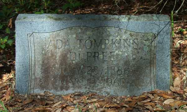 Ada Tompkins Dupree Gravestone Photo