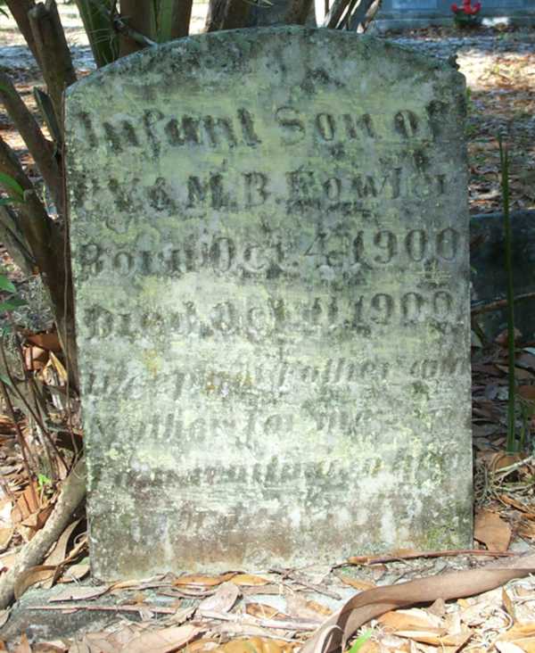 Infant Son Fowler Gravestone Photo