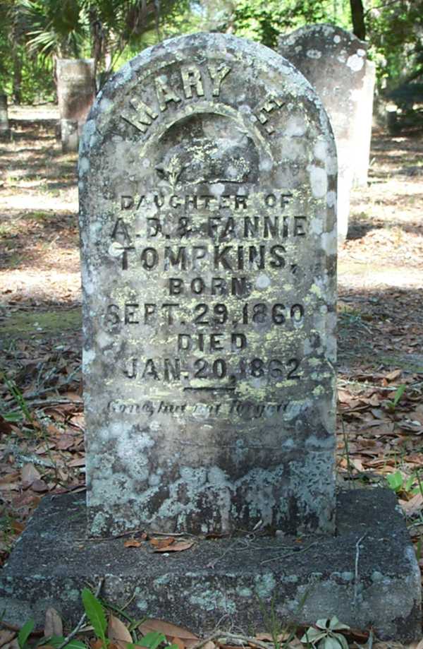 Mary E. Tompkins Gravestone Photo