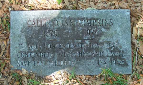 Callie Dunn Tompkins Gravestone Photo