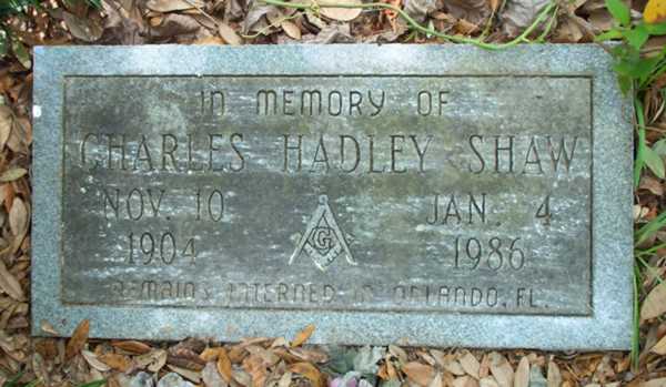 Charles Hadley Shaw Gravestone Photo