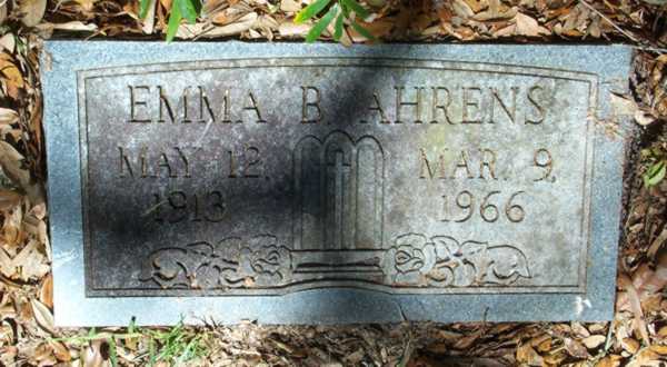 Emma B. Ahrens Gravestone Photo