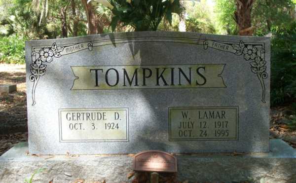 Gertrude D. & W. Lamar Tompkins Gravestone Photo