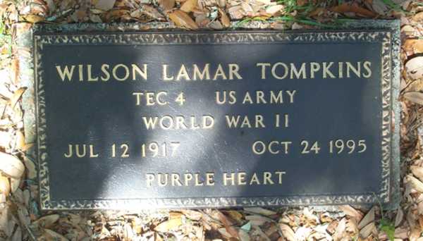 Wilson Lamar Tompkins Gravestone Photo