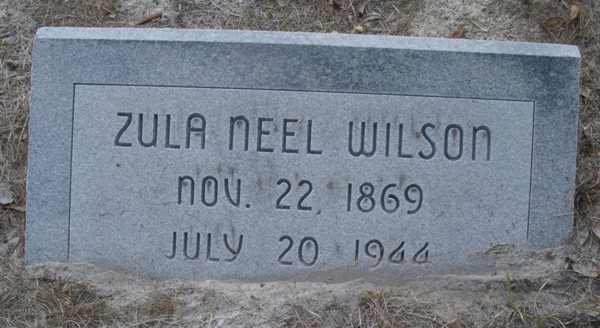 Zula Neel Wilson Gravestone Photo