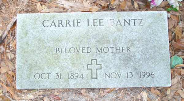 Carrie Lee Bantz Gravestone Photo