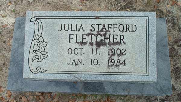 Julia Stafford Fletcher Gravestone Photo
