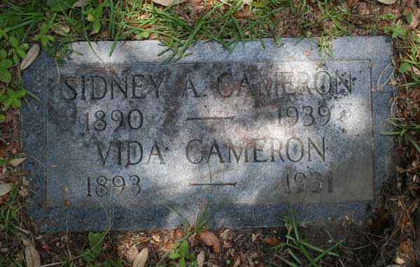 Sidney A. & Vida Cameron Gravestone Photo
