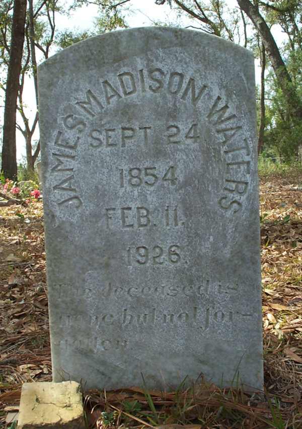 James Madison Waters Gravestone Photo