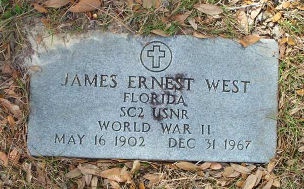 James Ernest West Gravestone Photo