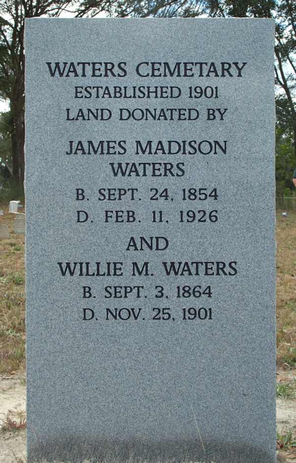  Waters Cemetery Monument Gravestone Photo