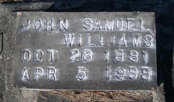 John Samuel Williams Gravestone Photo