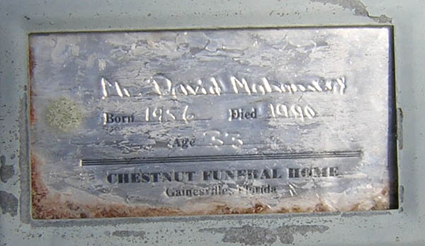 David Mahamery Gravestone Photo