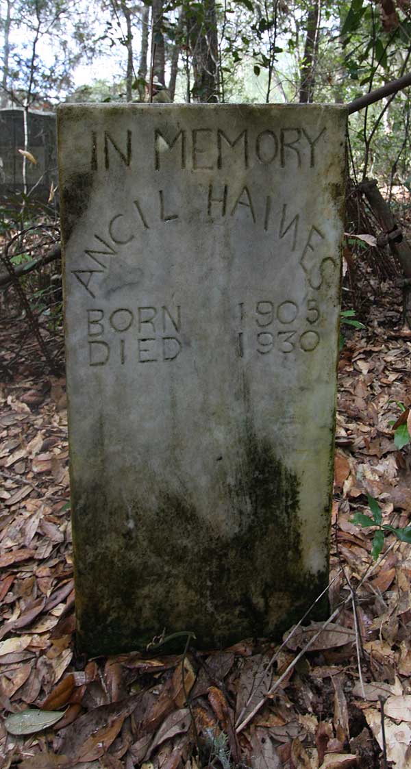 Ancil Haines Gravestone Photo