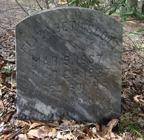 Elizabeth Scott Gravestone Photo