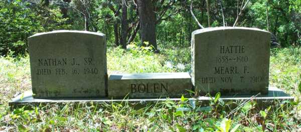 Nathan J. Sr & Hattie Bolen Gravestone Photo