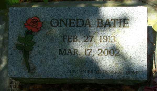 Oneda Batie Gravestone Photo