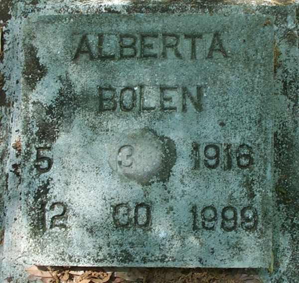 Alberta Bolen Gravestone Photo