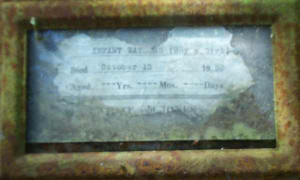 Infant Son & Daughter Watson Gravestone Photo