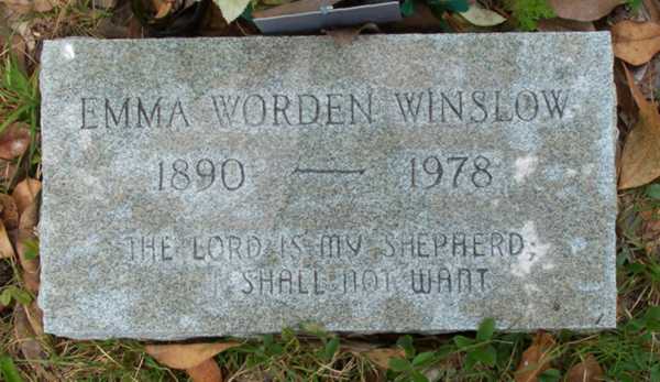 Emma Worden Winslow Gravestone Photo