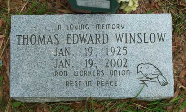 Thomas Edward Winslow Gravestone Photo