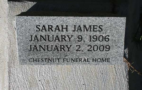 SARAH JAMES Gravestone Photo