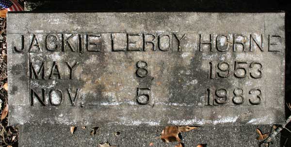 JACKIE LEROY HORNE Gravestone Photo