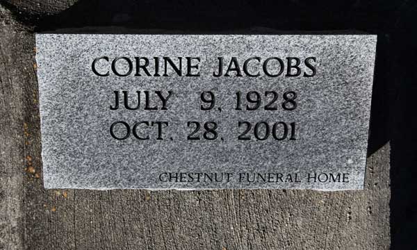 CORINE JACOBS Gravestone Photo