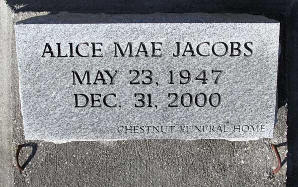 ALICE MAE JACOBS Gravestone Photo