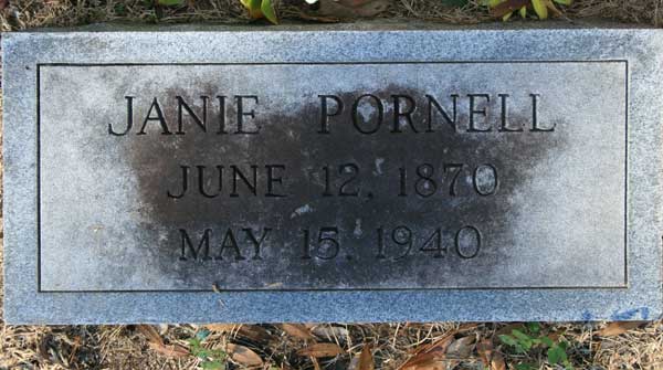 JANIE PORNELL Gravestone Photo