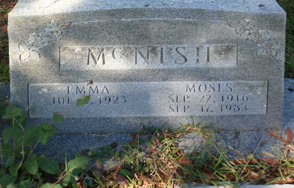 MOSES & EMMA MCNISH Gravestone Photo