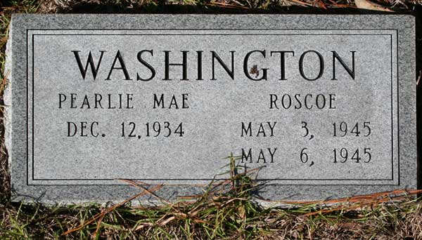 PEARLIE MAE & ROSCOE WASHINGTON Gravestone Photo