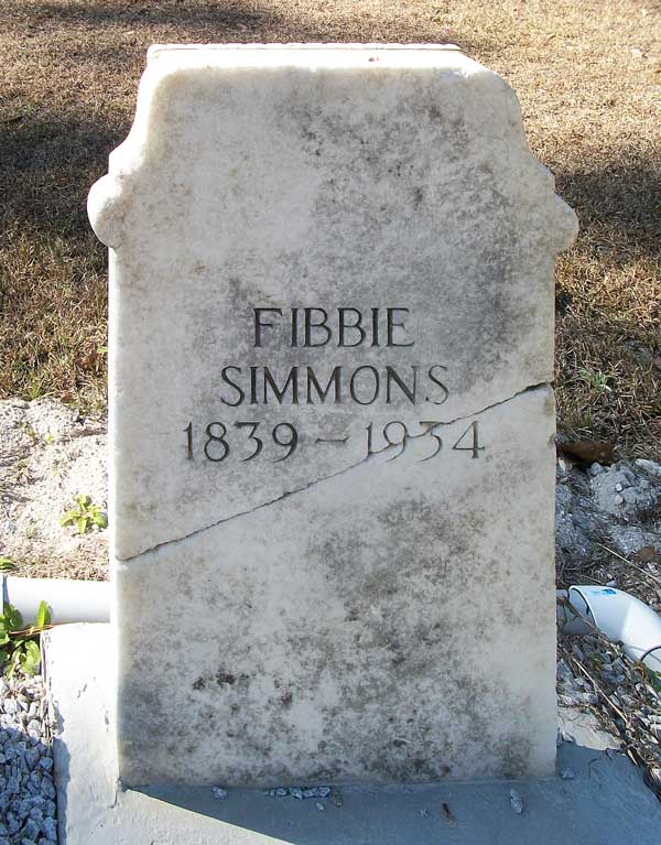 FIBBIE SIMMONS Gravestone Photo