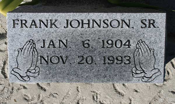 FRANK JOHNSON Gravestone Photo