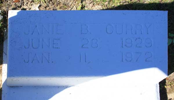 JANIE B. CURRY Gravestone Photo