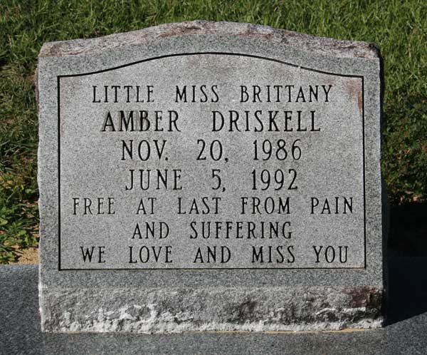 BRITTANY AMBER DRISKELL Gravestone Photo