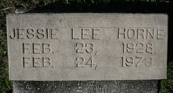 JESSIE LEE HORNE Gravestone Photo