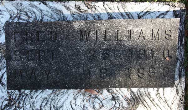 FRED WILLIAMS Gravestone Photo