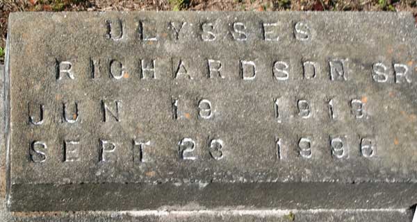 ULYSSES RICHARDSON Gravestone Photo