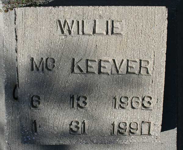 WILLIE McKEEVER Gravestone Photo