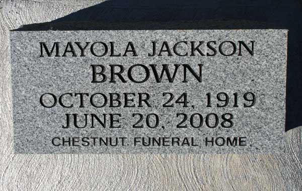 MAYOLA JACKSON BROWN Gravestone Photo