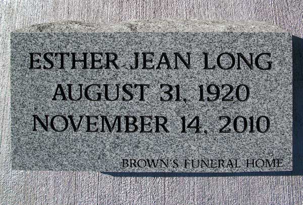 ESTHER JEAN LONG Gravestone Photo
