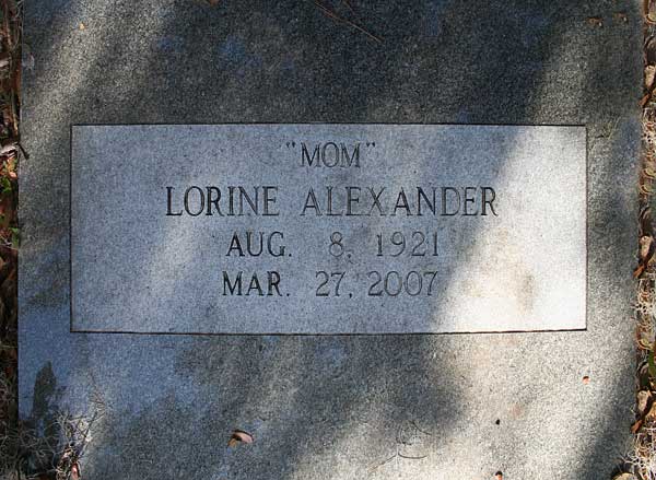 Lorine   Alexander Gravestone Photo